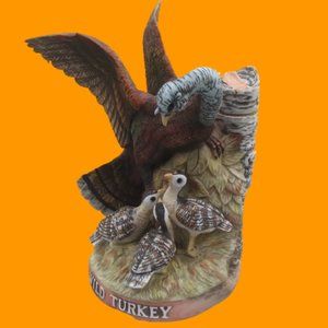 Vintage Austin Nichols Wild Turkey Porcelain Decanter 1984 Turkey with Poults